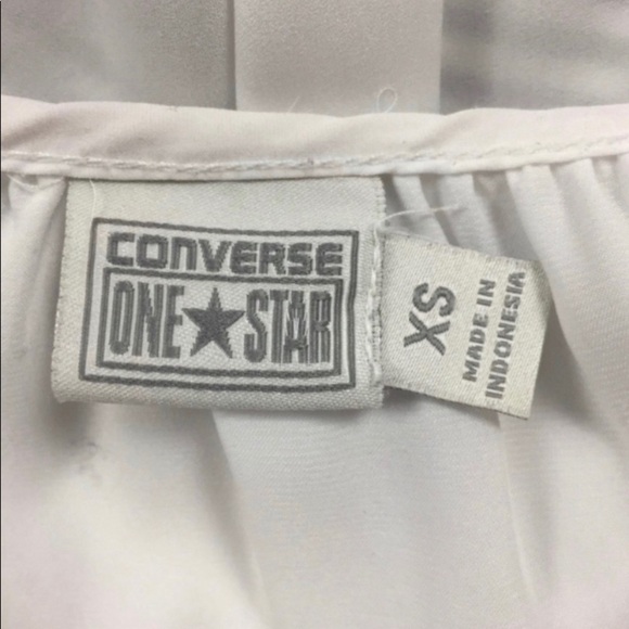 Converse Striped Split Collar Blouse Size XS - Picture 6 of 7